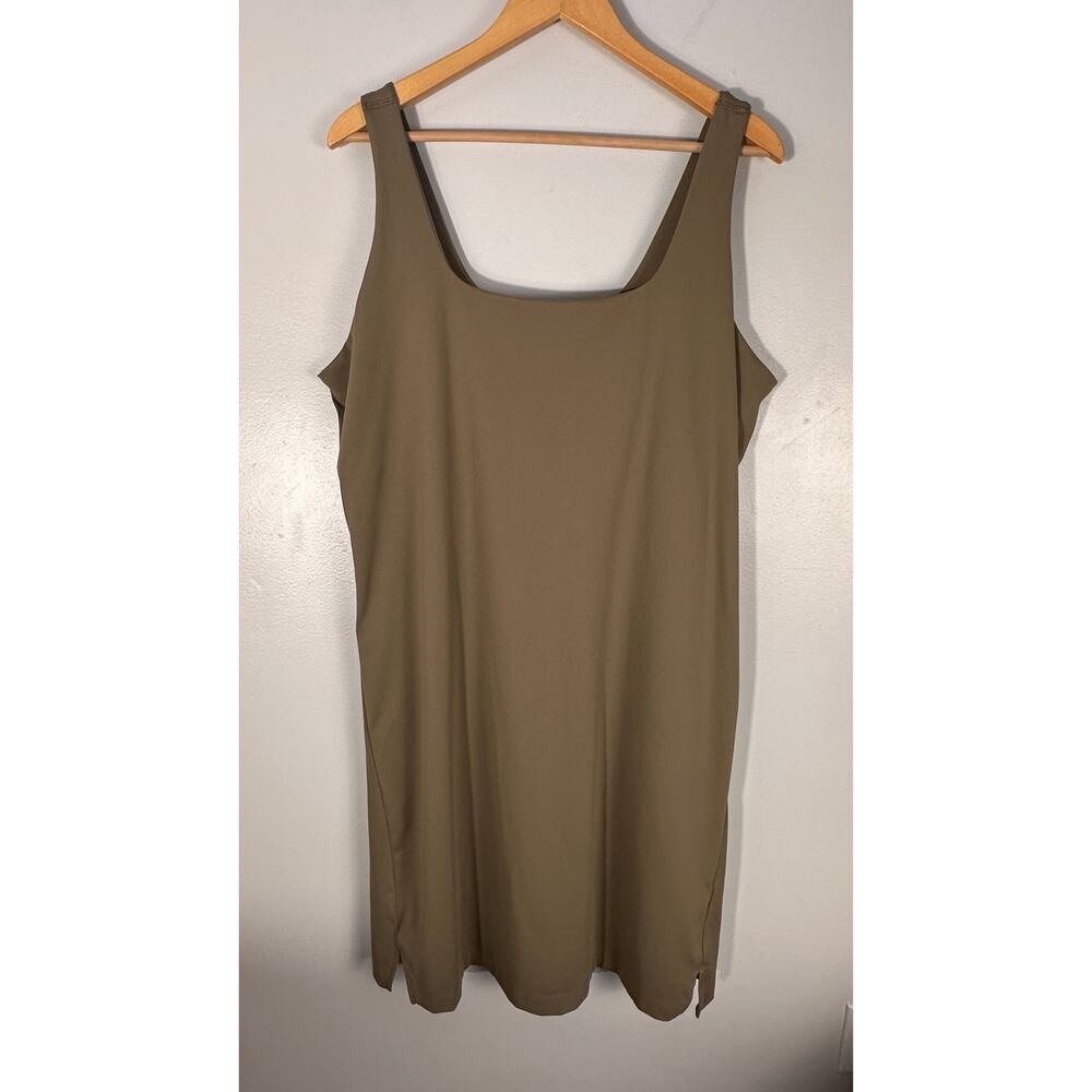 PowerSoft Square Neck Athletic Skort Dress OliveGreen XXLT AthleisureSporty Chic - Picture 2 of 10